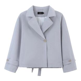 bbfer本依凡春季短款风衣女日系简约长袖外套宽松百搭WYSFF1035