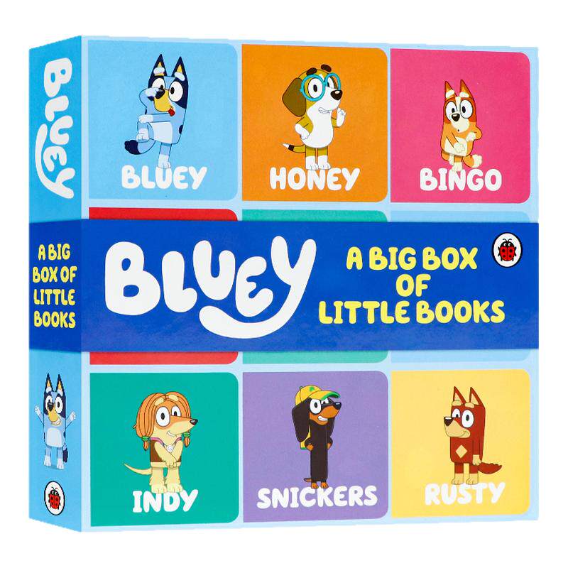 预售 小蓝狗布鲁伊 九宫格玩具书 英文原版 Bluey Big Box of Little Books 盒装迷你小书启蒙故事绘本亲子共英语读图画书Ladybird