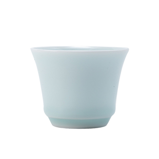 中式马蹄小茶杯陶瓷纯色主人杯品茗杯德化青瓷单杯家用小酒杯