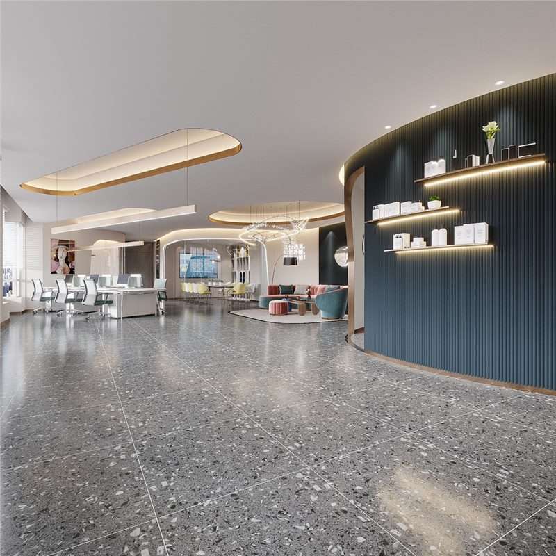 灰色水磨石瓷砖600x600客厅餐厅仿古砖商场服装店800x800防滑地砖