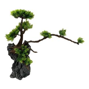 鱼缸造型树家用仿真造景水族景观树一木成景沉木假山石头树组合松