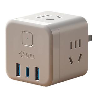 公牛多功能魔方插座扩展插排转换器多口USB快充30W家用桌面充电站