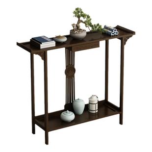 玄关桌子中式入户条案非实木过道窄条桌正对门走廊置物台复古案几