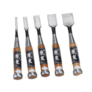 日本进口兼友木工凿子平铲凿刀追入凿半圆凿扁铲丸凿木作工具铲刀