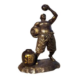 酒文化古代人物雕像大碗喝酒好汉雕塑仿铜玻璃钢景区摆件厂家订制