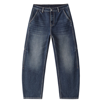 加绒加厚牛仔裤弯刀保暖裤子