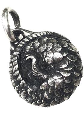 渡鸦原创纯银手工穿山甲情侣吊坠