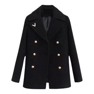 2025新款明星宋慧乔同款毛呢小西装百搭黑色加厚大衣职业外套