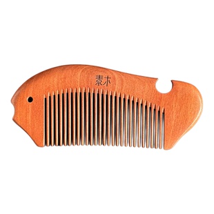 瑕品 天然桃木梳子女士檀木牛角长发专用随身小梳子木头梳