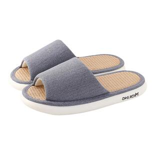 2025新款亚麻拖鞋男家居室内棉麻男士防滑厚底四季布拖鞋男款家用