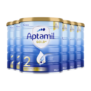 【自营】新西兰爱他美aptamil进口金装较大婴儿奶粉2段*6罐澳洲