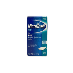 英国代购Nicotinell 薄荷 水果无糖尼古丁替代 戒烟口香糖 咀嚼片