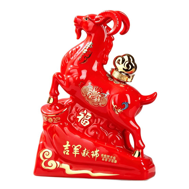 景德镇浮雕生肖家用陶瓷密封酒瓶