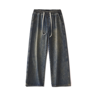复古做旧水洗牛仔裤男款
