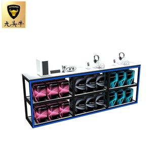 货架 发光电器钢木展示台商场木质层格式 手机双面配件促销 台新款