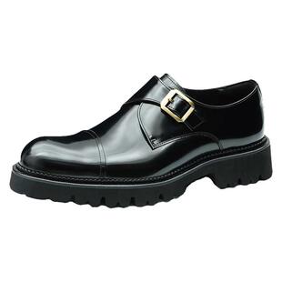 三接头男鞋真皮厚底增高男款商务鞋英伦漆皮亮面休闲搭扣正装皮鞋