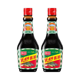 厨邦酱油美味鲜360ml*2特级生抽酿造蒸鱼调味品调料凉拌家用黄豆
