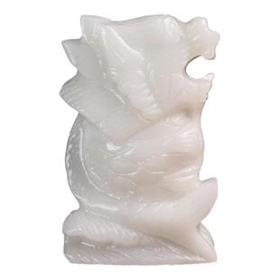 天然白玉鳌鱼摆件占鳌头鱼化龙鳌鱼龙头鱼办公室家居风水招财装饰