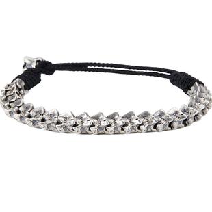 925纯银龙骨手链男士霸气复古小众设计手饰品送男友原创首饰手绳