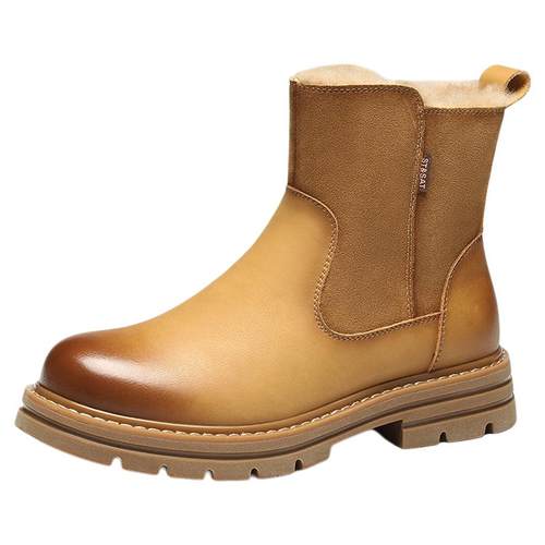 星期六女鞋2025冬季新款加绒雪地靴保暖皮毛一体棉鞋时尚马丁靴男