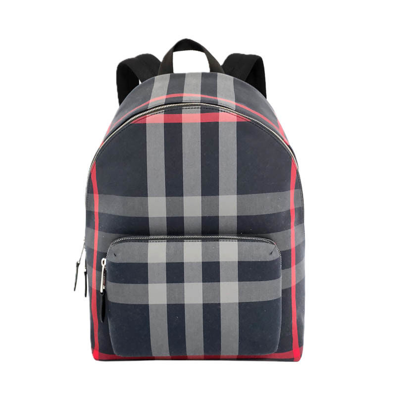 【自营】BURBERRY/博柏利格纹图案拉链开合双肩包80840571通勤