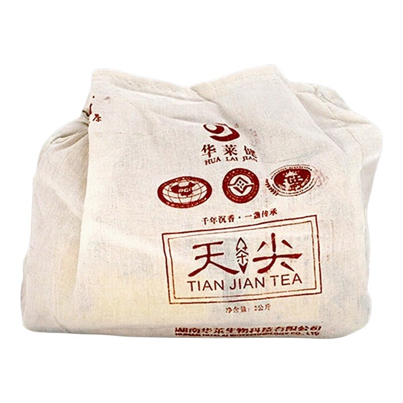 湖南安化黑茶理想华莱健官方旗舰店天尖茶2kg 一级春季陈年老散茶