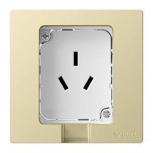 公牛插座嵌入式隐形插座内凹内嵌式插座冰箱一位三极插座香槟金