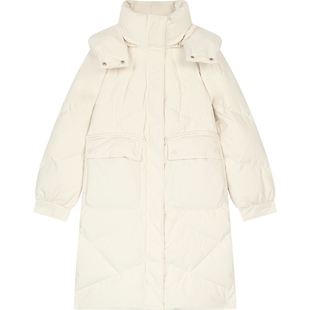 妖精的口袋连帽中长款羽绒服女2025年冬季新款韩系小个子保暖外套