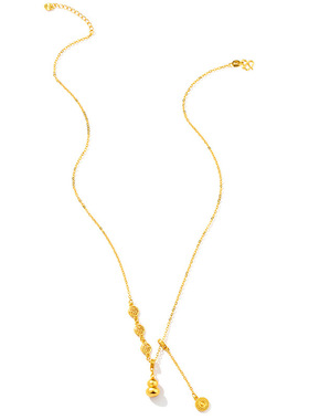 18K黄金色葫芦项链女小众福星高照气质福禄流苏锁骨链2025新款潮