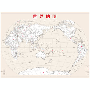 世界手绘地图中文版挂轴画装饰画旅游打卡标记DIY涂色电表箱遮挡
