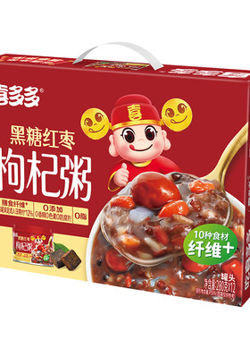 喜多多黑糖红枣枸杞粥桂圆莲子八宝粥整箱装即食早餐粥方便速食