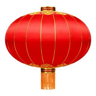 欢度佳节灯笼广告挂饰防水防晒铁口绸布农村大门植绒户外大红灯笼