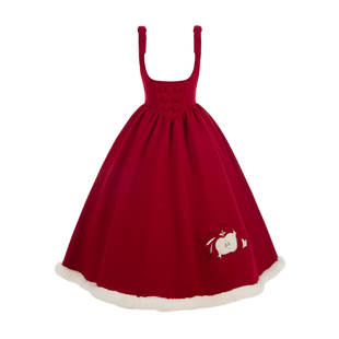 【苹安果】withpuji原创设计 新年款长托胸短jsk斗篷套装冬lolita