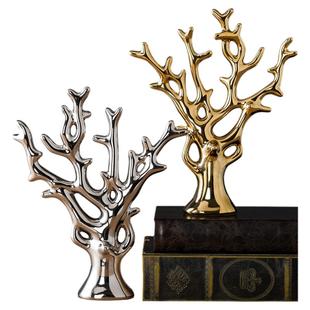 家居装饰品工艺品小摆件家庭房间客厅酒柜时尚摆设创意电镀发财树