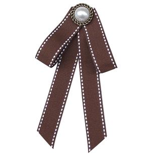 领结衬衫女咖色衫衣领口配饰蝴蝶结学院风领带jk装饰别针棕色领花