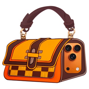 Popbob《英伦包》BRITISH BAG适用于iPhone17ProMax手机壳复古学院风造型硅胶立体防摔保护套手提款