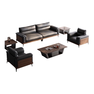 意式极简办公沙发商务简约四人位公司大堂会客厅接待区沙发办公室