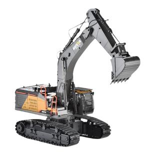 汇纳592工程车模型遥控铝合金挖掘机电动仿真液压挖土儿童玩具车