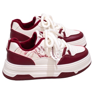 回力官方旗舰店红色厚底板鞋女款2025新款冬季运动休闲鞋小白鞋女