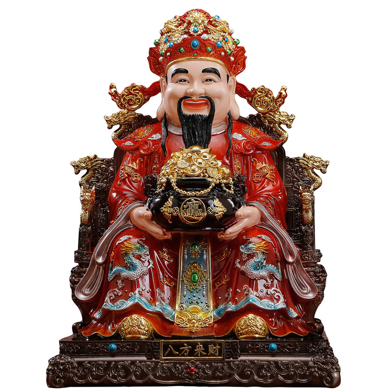 树脂财神爷摆件家用店铺开业招财