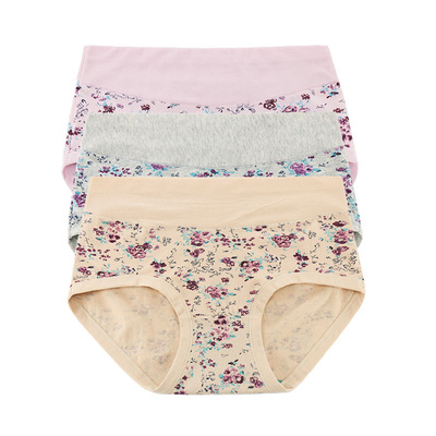 ab内裤女士纯棉收腹抗菌内裤弹力棉贴身中高腰小平角妈咪裤头0118