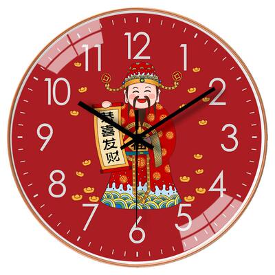新中式钟表挂钟客厅家用超静音墙上免打孔创意卧室时钟挂表石英钟