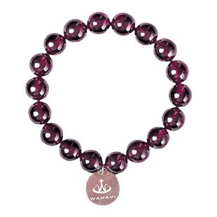 瓦萨比巴西天然石榴石手链女紫牙乌手串酒红水晶手饰品礼物送女友
