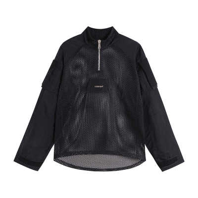 OUTOF - 款号161 网眼冲锋拼接尼龙套衫 五金金属LOGO皮标