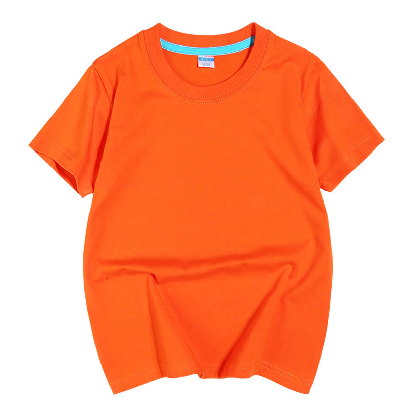 儿童白色t恤男 女童 纯棉短袖t恤定制印logo幼儿园班服广告文化衫