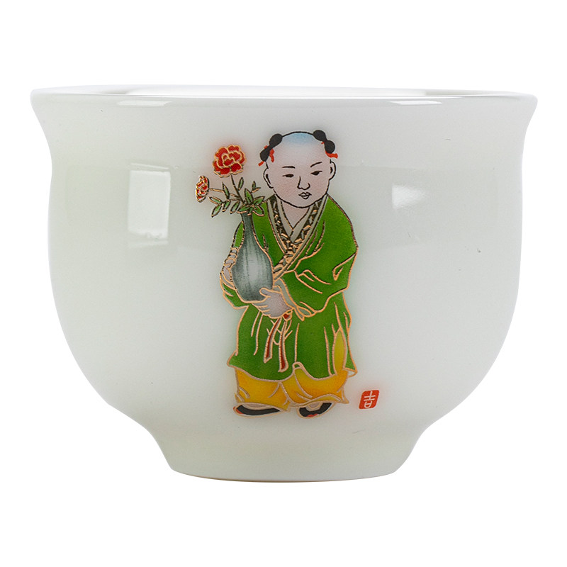 钰铨龙门润白釉吉祥如意主人杯