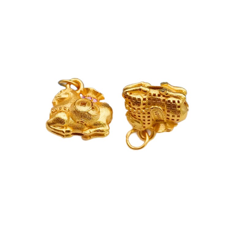 S925银镀金小马吊坠手工配件