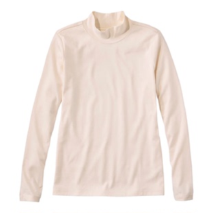 L.L. Bean宾恩女士T恤长袖高领打底衫修身纯棉套头衫春季新款女装