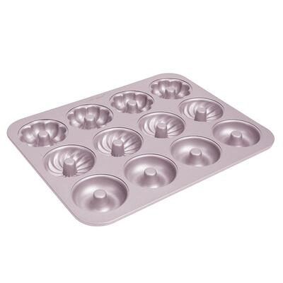 学厨12连杯中空不沾烤盘面包模具