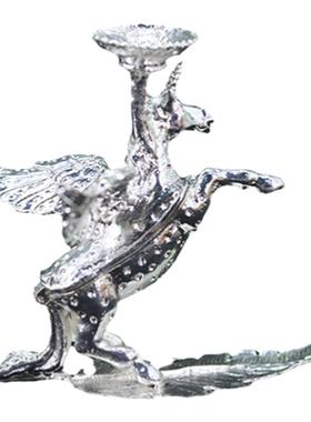 合金独角兽水晶球座可翻盖底座